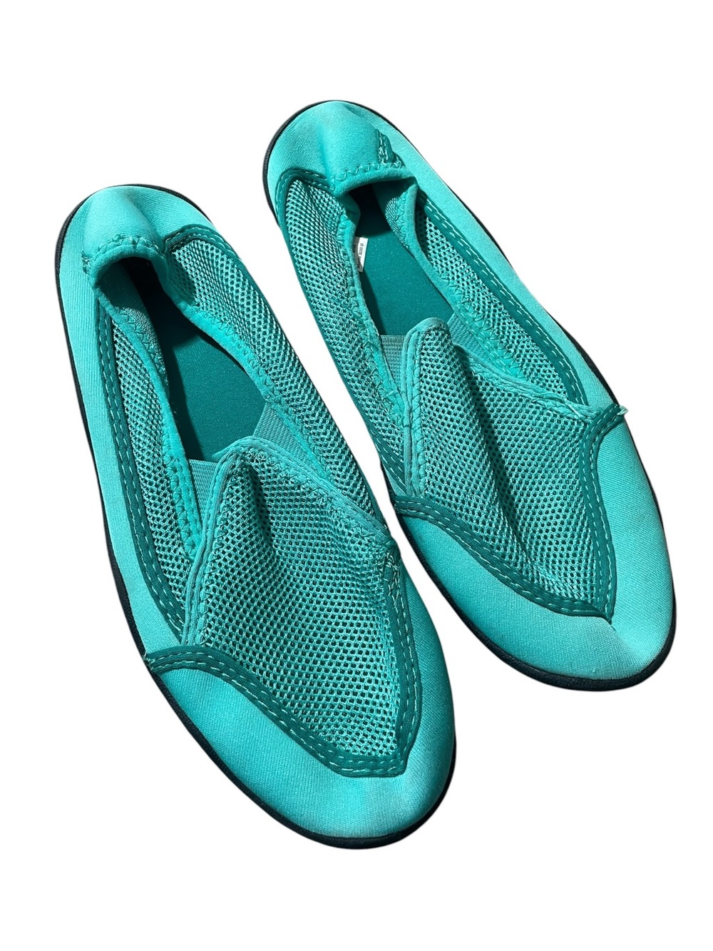 C51- Athletic Works 7/8 Women's Slip-On Mesh Aqua Sneakers